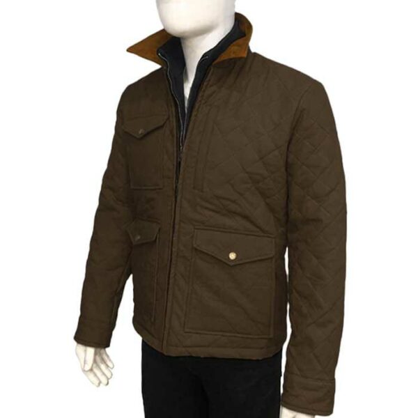 John Dutton Yellowstone Season 4 Quilted Jacket - Image 4