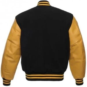 Black And Yellow Varsity Jacket Back