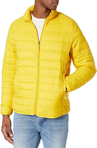 Mens Hooded Yellow Puffer Jacket