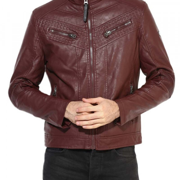 Men's Casual Maroon Slim Fit Jacket - Shoplectic