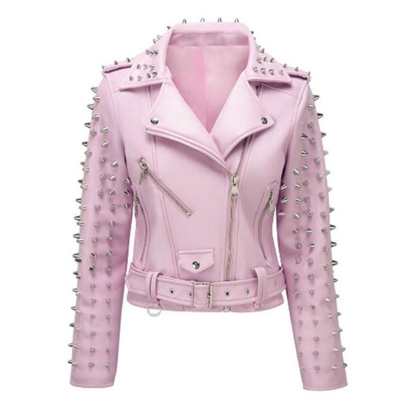 Women Hot Pink Biker Jacket - Leather Skin Shop