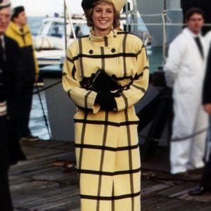 Princess Diana Yellow Checked Coat