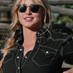 Hassie-Harrison-Yellowstone-Season-4-Laramie-Black-Shirt