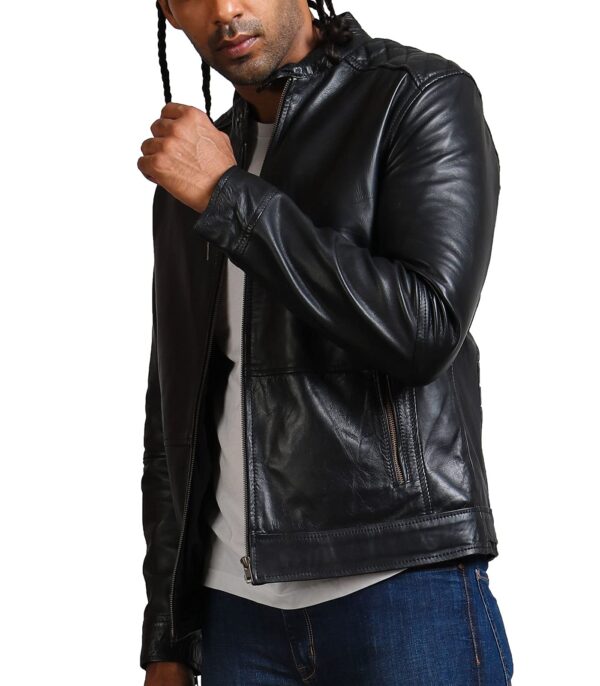 American Flag Skull Biker Jacket - Image 3