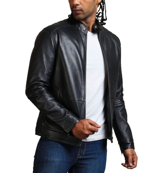 American Flag Skull Biker Jacket - Image 2