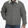 Men’s Grey Wool Classic Trucker Jacket - Image 3