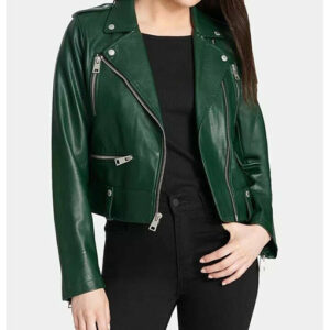 Rihanna-Green-Biker-Jacket