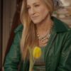 And Just Like That S02 Carrie Bradshaw Green Bomber Jacket - Image 3