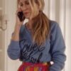And Just Like That Carrie Bradshaw Blue Sweatshirt - Image 2