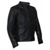 Punisher Skull Black Leather Jacket - Image 2