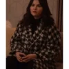 Only Murders In The Building S03 Selena Gomez Black & White Houndstooth Coat - Image 4