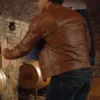 A Christmas Vintage 2023 Reid Rathore Brown Leather Jacket - Image 3