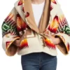 Beth Dutton Printed Wool Cropped Cloak