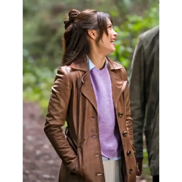 Murder in a Small Town Cassandra Lee Leather Coat - Image 3