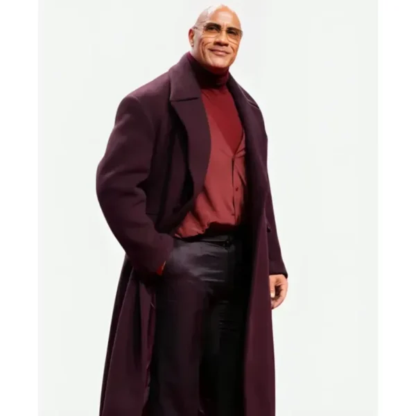 Red One Premiere Dwayne Johnson Maroon Coat - Image 2
