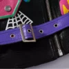 Women’s Graffiti Printed Cropped Leather Bikers Jacket - Image 5