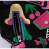 Women’s Graffiti Printed Cropped Leather Bikers Jacket - Image 6