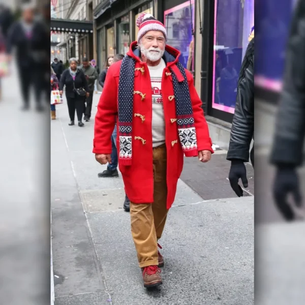 Arnold Schwarzenegger Santa Red Coat - Image 5
