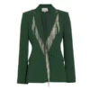 The Voice S26 Reba McEntire Green Embellished Fringed Blazer - Image 2