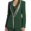 The Voice S26 Reba McEntire Green Embellished Fringed Blazer - Image 3