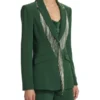 The Voice S26 Reba McEntire Green Embellished Fringed Blazer - Image 4