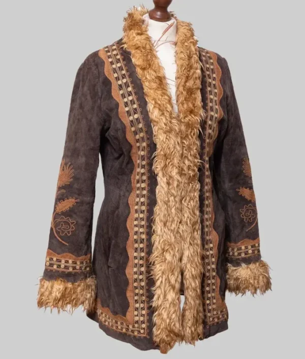 A Complete Unknown 2024 Sylvie Russo Suede Fur Jacket - Image 2