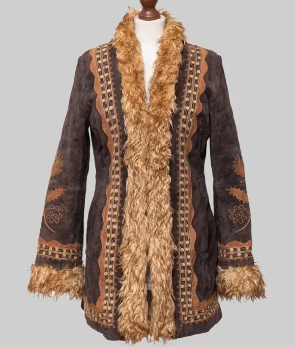 A Complete Unknown 2024 Sylvie Russo Suede Fur Jacket - Image 3