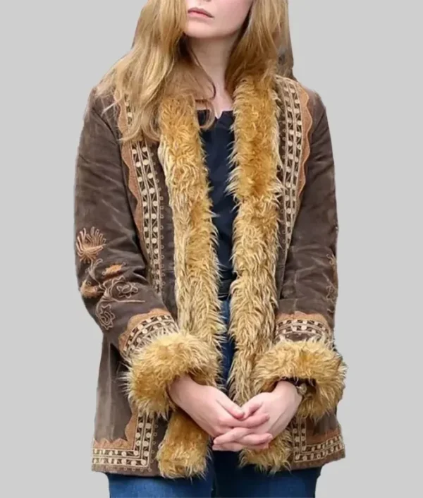 A Complete Unknown 2024 Sylvie Russo Suede Fur Jacket - Image 4