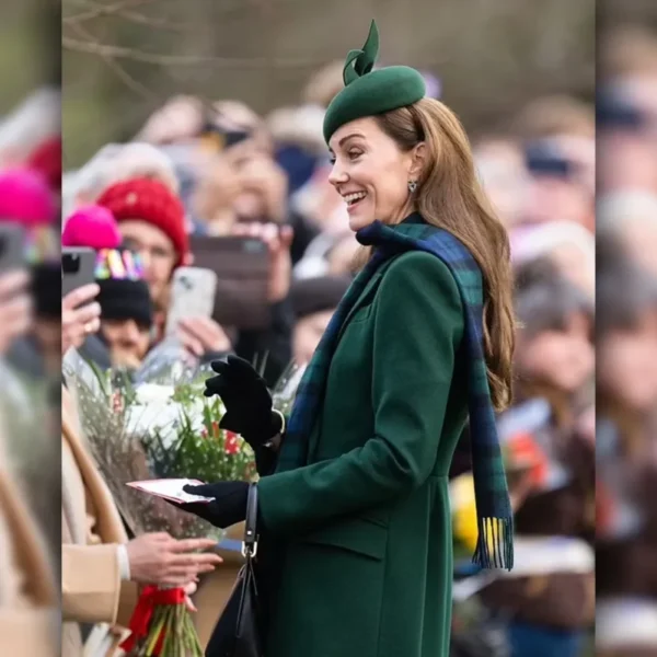 Kate Middleton Christmas Day Green Coat - Image 2