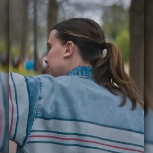 The Electric State Michelle Stripe Denim Jacket - Image 6