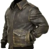 A2 Distressed Cowhide Leather Bomber Aviator Flight Jacket - Image 2