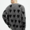 The Traitors US S03 Grey & Black Heart Print Cardigan - Image 3