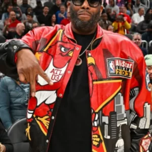 Rapper Killer Mike Red Leather Jacket