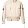 The Voice S27 Cynthia Erivo Beige Leather Jacket - Image 2