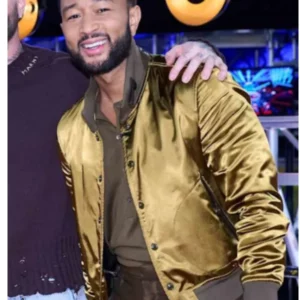 The Voice S27 John Legend Golden Silk Bomber Jacket