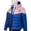 Women’s Pink and Blue Puffer Jacket - Image 2