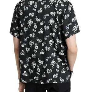 American Idol S23 Ryan Seacrest Black Floral Print Shirt