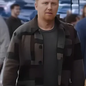Greys Anatomy S21 Kevin McKidd Grey Brown Geo Print Jacket