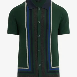 Happy’s Place S01 Pablo Castelblanco Green Striped Polo Top