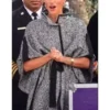 Meghan Markle Monochrome Cape Style Striped Jacket