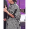 Meghan Markle Monochrome Cape Style Striped Jacket
