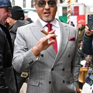Sylvester Stallone NYC 2025 Grey Blazer