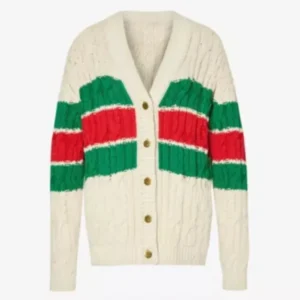 The Kardashians S06 Kris Jenner Red & Green Striped Cardigan