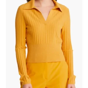 The Life List 2025 Chelsea Frei Yellow Ribbed V-Neck Sweater