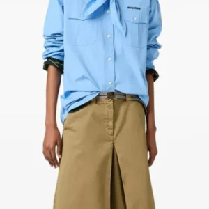 The Social 2025 Annaleigh Ashford Scarf Detail Poplin Shirt