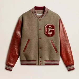 The Voice S27 Michael Buble Grey Burgundy Varsity Jacket