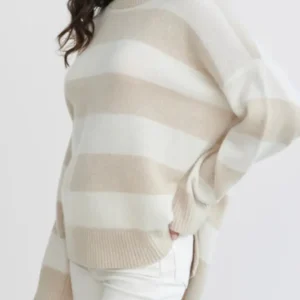 With Love Meghan S01 Meghan Markle Beige Stripe Sweater