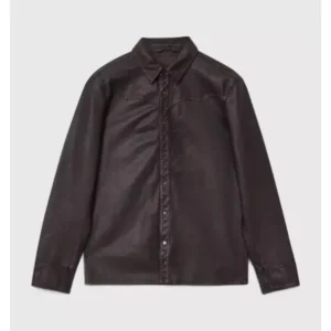 American Idol Luke Bryan Brown Leather Shirt