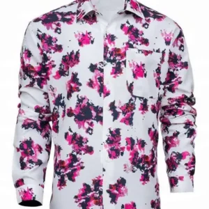 American Idol S23 Lionel Richie Purple and pink Floral Shirt