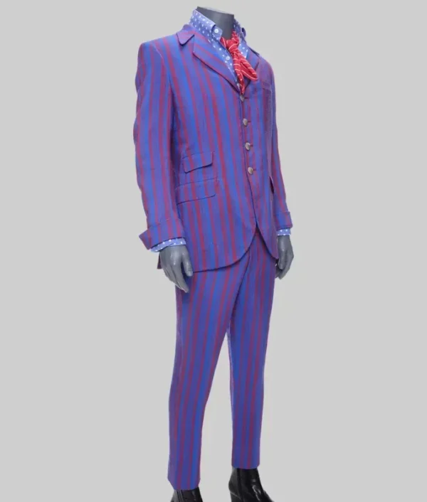 Austin Powers Pinstripe Red And Blue Suit Costume